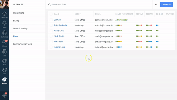Using multiple users in a WhatsApp CRM Adding users in Kommo