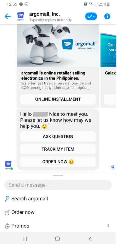 Common customer questions on chatbot