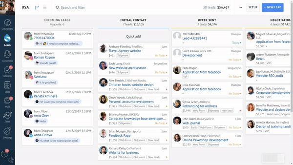 Using multiple users in a WhatsApp CRM Notification center in Kommo
