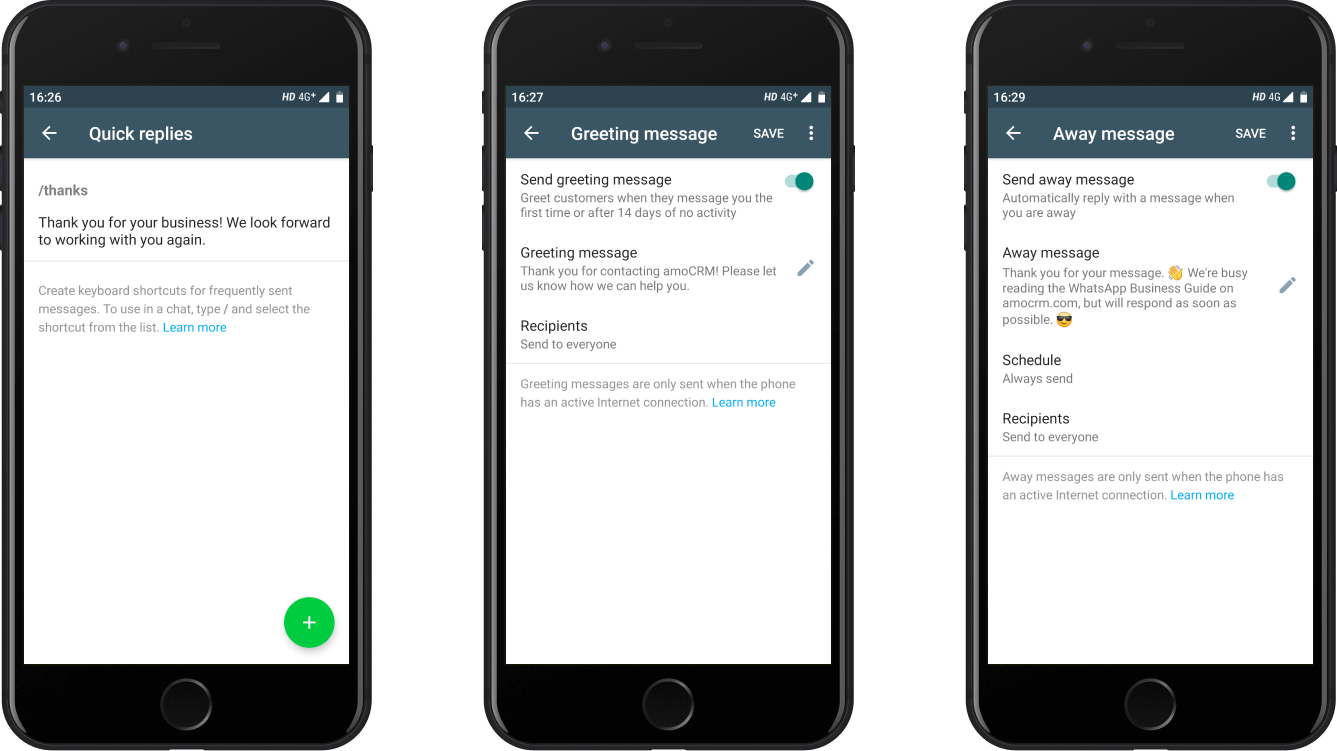 Messaging automations in WhatsApp Business