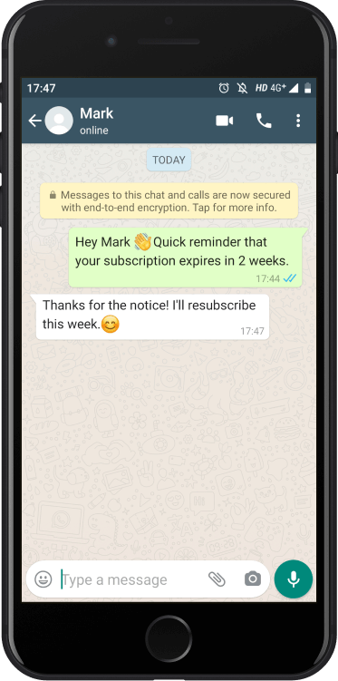 Using WhatsApp for Business Automatic chatbot reminders in WhatsApp Business