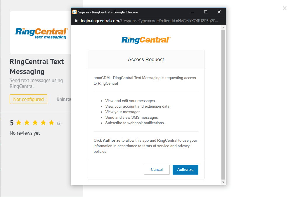 Ringcentral SMS como conectar — Kommo (anteriormente amoCRM)